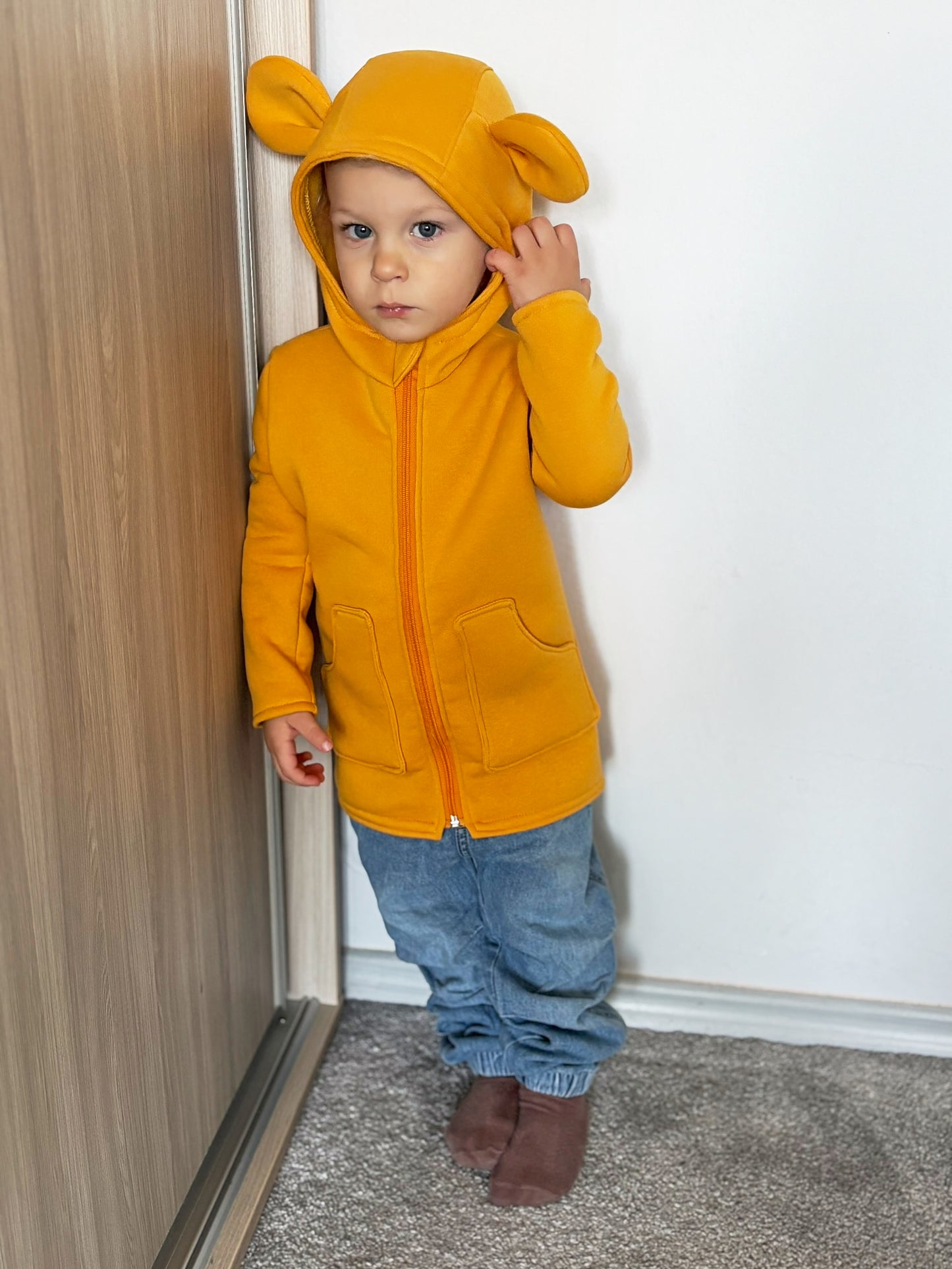 Dětský mikino-kabátek s oušky "Teddy"- vel. 80/86-140/146 PDF střih