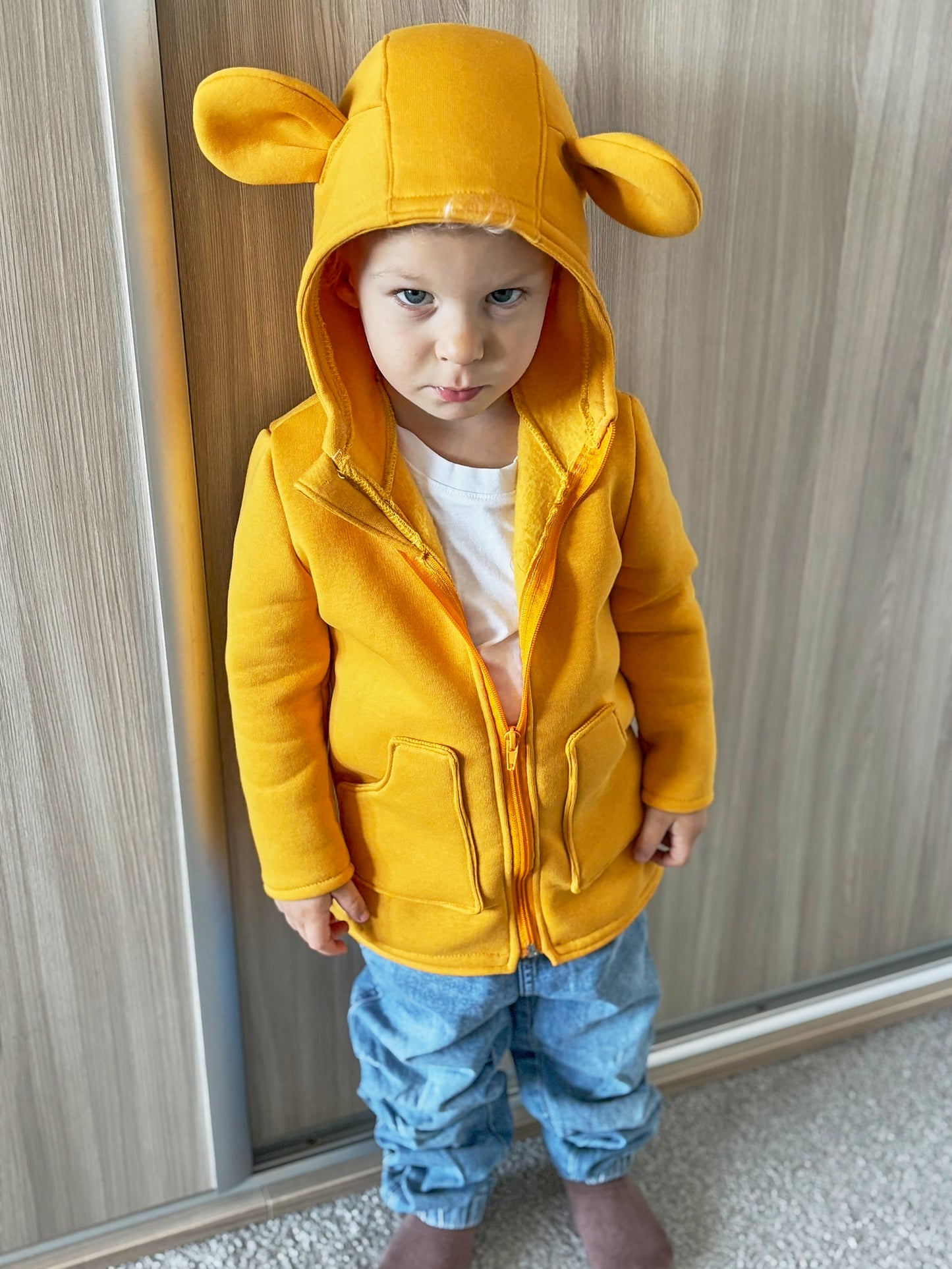 Dětský mikino-kabátek s oušky "Teddy"- vel. 80/86-140/146 PDF střih