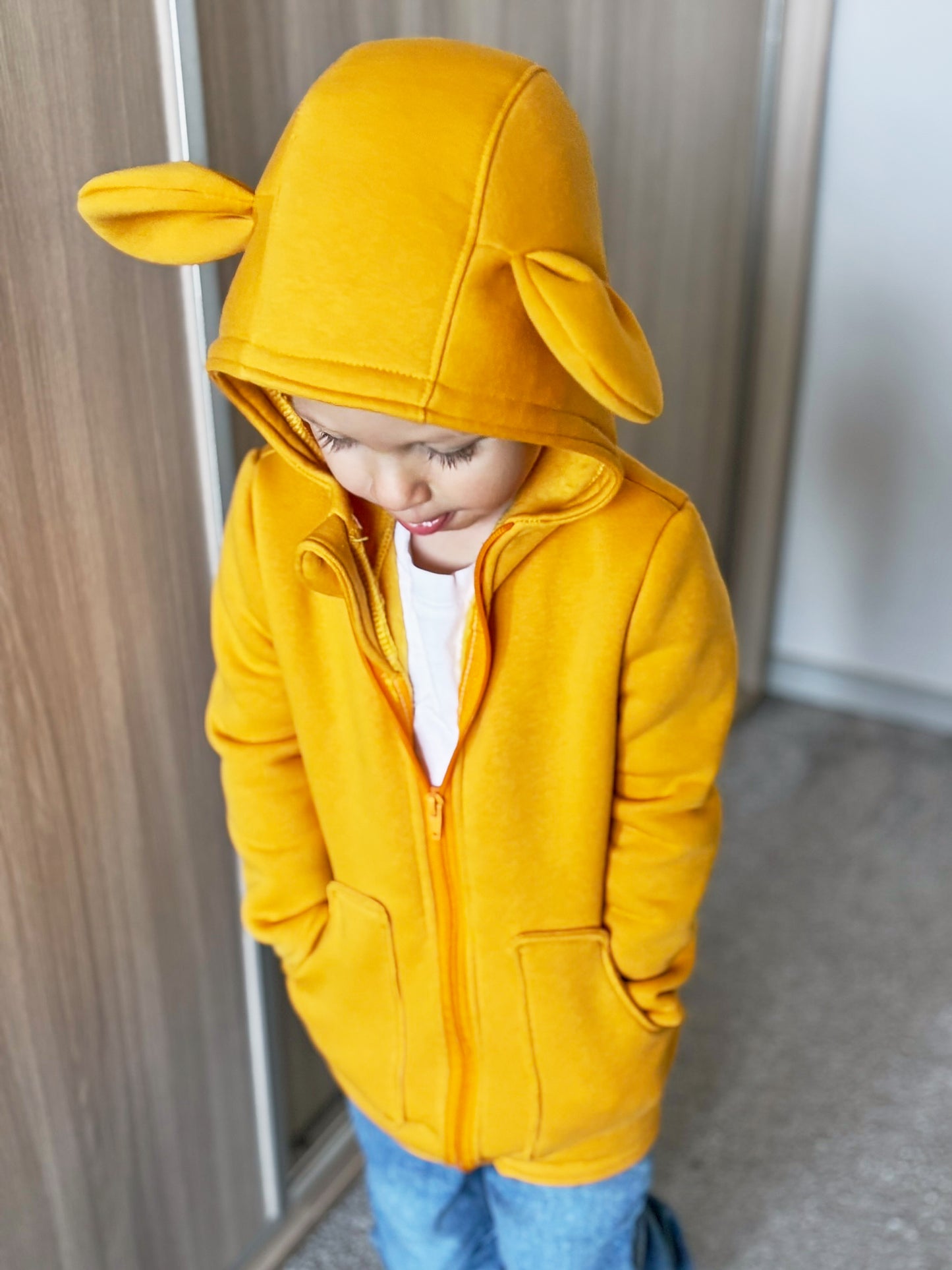 Dětský mikino-kabátek s oušky "Teddy"- vel. 80/86-140/146 PDF střih