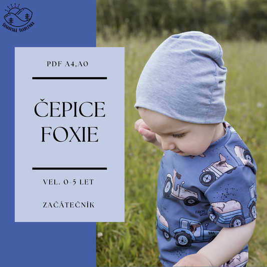 Dětská čepice "Foxie"- vel. 0-5 let PDF střih