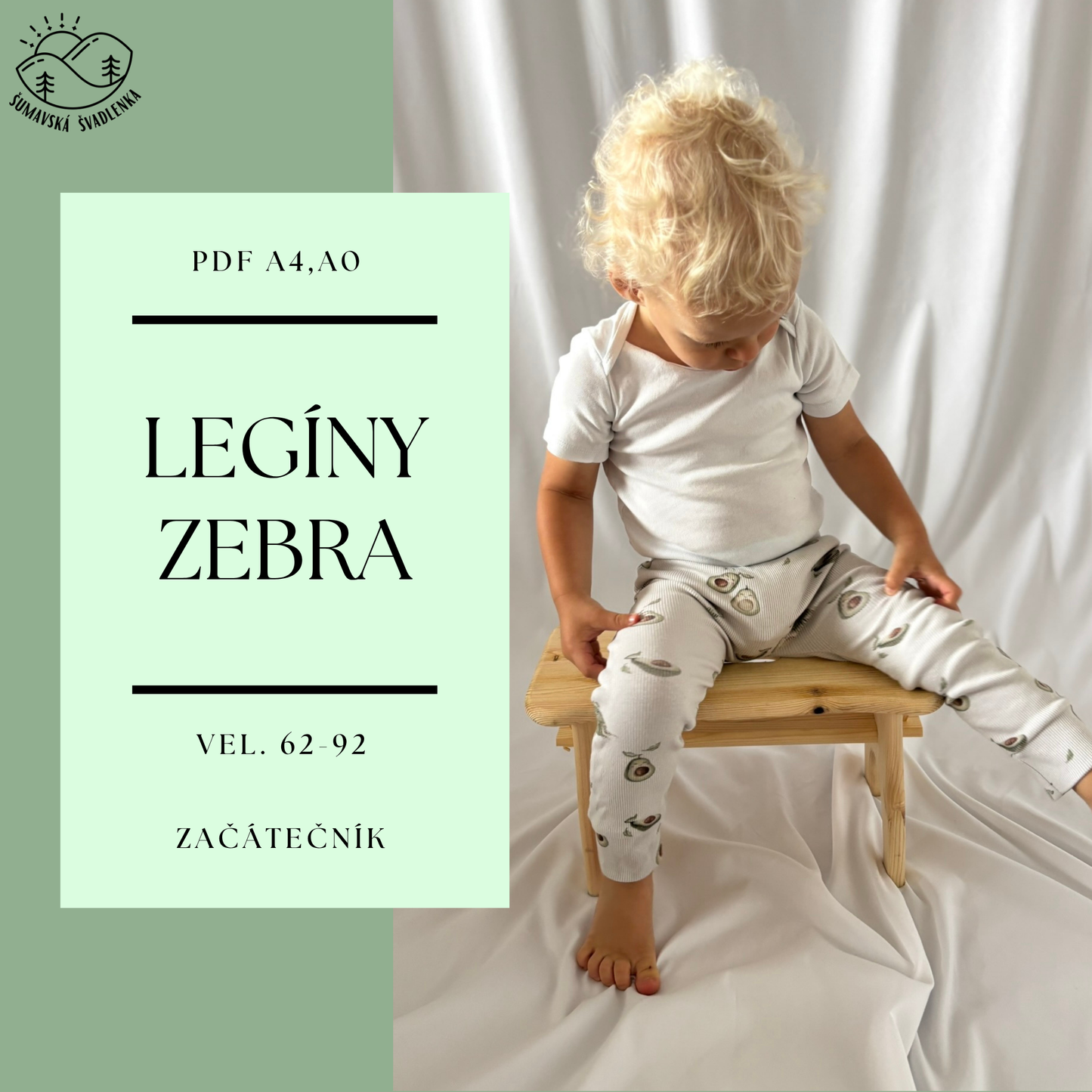 Dětské legíny "Zebra"- vel. 62-92 PDF střih