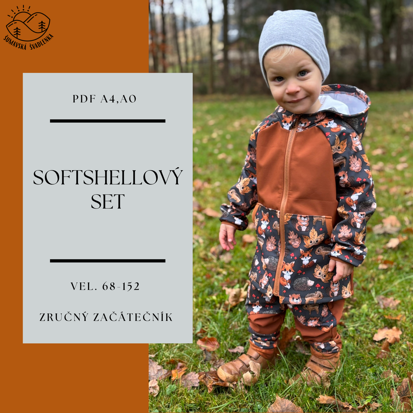 Dětská softshellová sada bunda a kalhoty - PDF střihy
