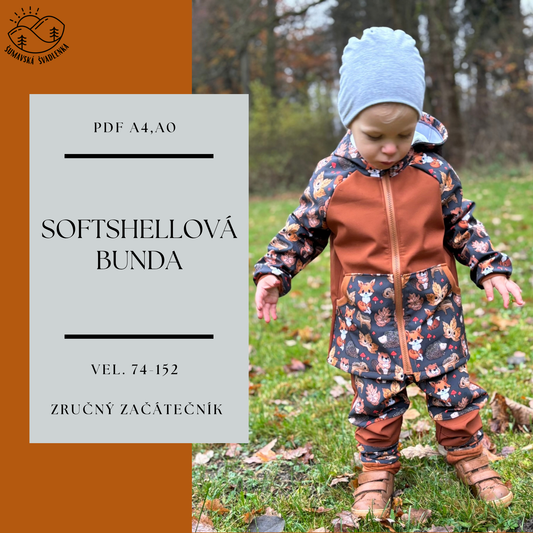 Dětská softshellová bunda- vel. 74-152 PDF střih