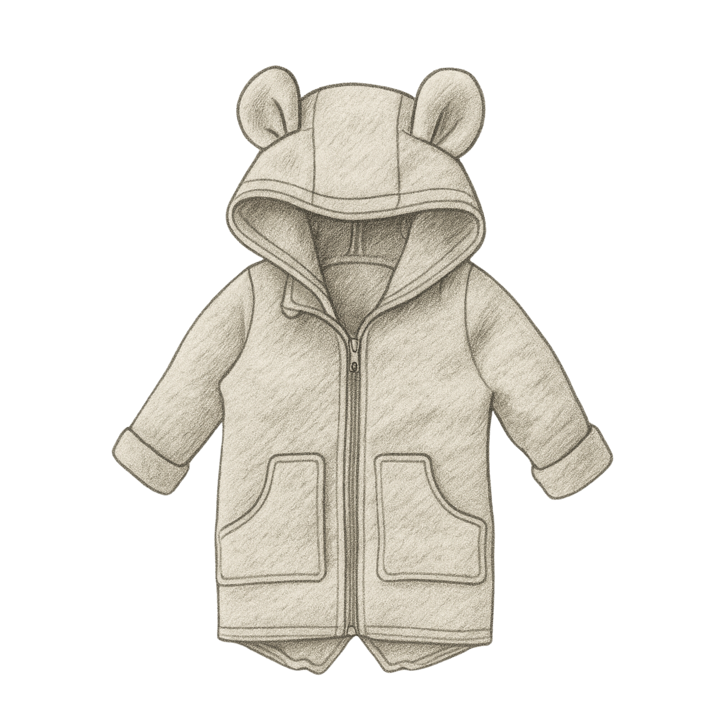 Dětský mikino-kabátek s oušky "Teddy"- vel. 80/86-140/146 PDF střih